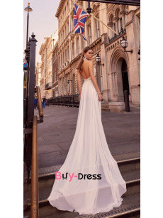 2023 Glamorous High Collar Bridal Jumpsuits, Elegant Lace Wedding Jumpsuits With Brush Train bjp-0064