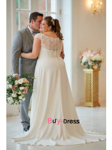 2023 Plus Size Elegant Wedding Dresses, Off the Shoulder Sweep Train Bride Dresses bds-0046