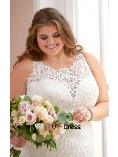 2023 Plus Size Mermaid Wedding Dresses, Sheath Lace Up Bride Dresses bds-0039