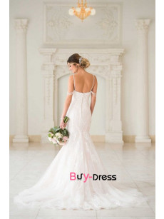 2023 V-neck Plus Size Sheath Wedding Dresses, Glamorous Mermaid Bride Dresses bds-0044-1