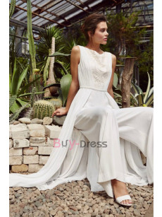 New Arrival Chiffon Overskirt Wide Leg Jumpsuit for Bridal