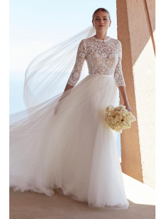 New Arrival Elegant A-Line Tulle Wedding Dresses With Lace Bodice Stylish Plus Size Bridal Ball Gown Custom PWD2220