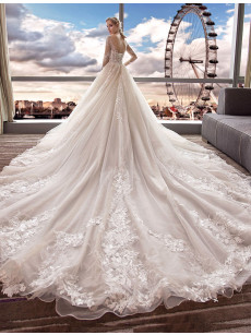 Elegant A-line Wedding Dresses, Long Sleeves Chapel Train Bridal Gowns GW-023