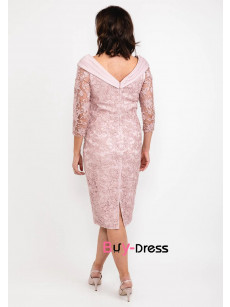 Elegant Blush Lace Mother Of The Bride Dress, Off the Shoulder Women's Dresses MD0043