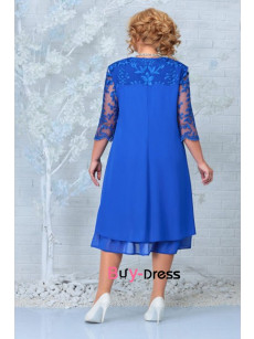 Elegant Royal Blue Half Sleeves A-line Mother Of The Bride Dresses MD0003-1