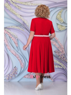 Gorgeous Two Piece Sets Mid-Calf Plus Size Red Women's Dresses MD0020-5