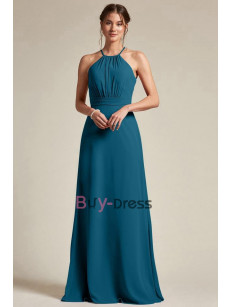 Royal Blue Halter Bridesmaids Dresses, Wedding Guests Dresses, Robes de demoiselle d'honneur BD-039-2