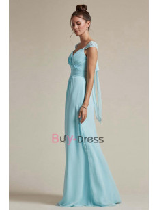 Lilac Chiffon Sweetheart Bridesmaids Dresses, Off the Shoulder Prom Dresses for Beach Wedding, Vestidos de damas de honor BD-027-2