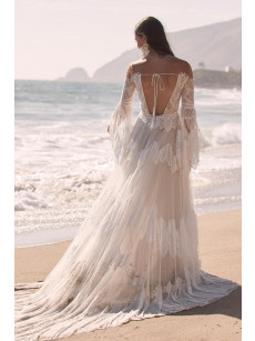BOHO Lace Wedding Dresses PWD2218-02