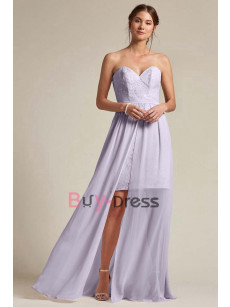 Sage Strapless Sweetheart High-low Bridesmaids Dresses, Robes de demoiselle d'honneur BD-018-4