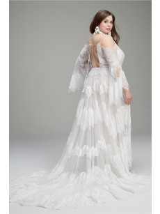 BOHO Wedding  Dresses with Lace Plus size PWD2218