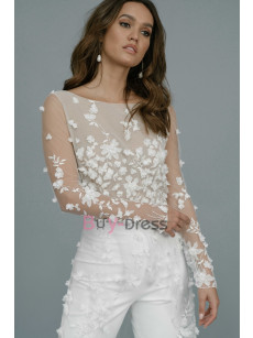 New Arrival Skirt Overlay Bridal Jumpsuit for Wedding WBJ069