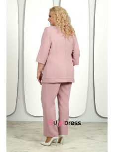 Glamorous Two Piece Sets Pearl Pink Plus Size Mother Of The Grrom Pant Suits MD0023-3