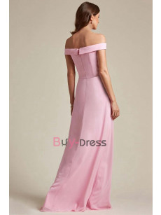 New Arrival Pink Bateau Bridesmaids Dresses, Vestidos de damas de honor BD-023-1