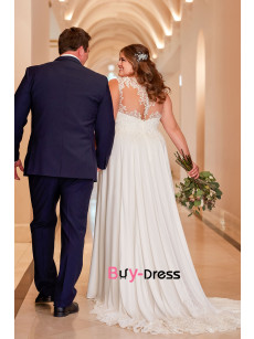Plus Size Elegant Empire Wedding Dresses, Charming Chiffon Bride Dresses bds-0051