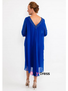 Gorgeous Royal Blue Chiffon Mother Of The Bride Dresses, Dressy Women's Dresses MD0045