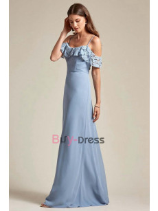 Fuchsia Spaghetti Prom Dresses, Off the Shoulder Bridesmaids Dresses, Robes de demoiselle d'honneur BD-025-2
