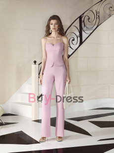 Women Three Piece Trouser Set Spaghetti Bodice Mother of the Bride Pant  Suit with Lace Overcoat Special Occasion Wear TS060