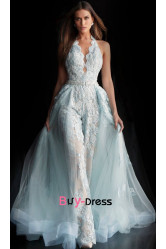 2023 A-line lace bride jumpsuits, Spring Disassemble Brush Train wedding Dresses bjp-0058