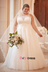 2023 Plus Size Empire Wedding Dresses, Glamorous A-line Bride Dresses Sweep Train bds-0045