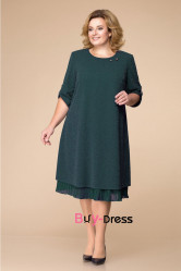 Bright Silk Loose Half Sleeves Dark Green Plus Size Mother Of The Bride Dresses MD0028-2