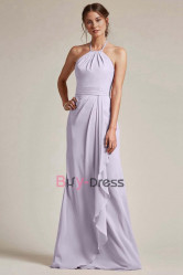 Halter Lilac Chiffon Bridesmaids Dresses, Backless Prom Dresses, Brautjungfernkleider BD-031-5