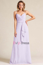 Lilac Informal Spaghetti Bridesmaids Dresses, Chiffon Wedding Party Dresses, Robes de demoiselle d'honneur BD-050-3