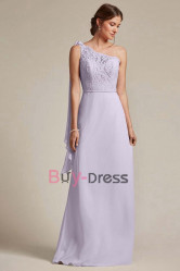 Lilac One Shoulder Empire Bridesmaids Dresses,Robes de demoiselle d'honneur BD-013-5