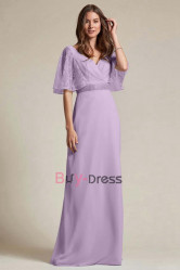 Lilac Sweetheart Empire Bridesmaids Dresses with Belt, Vestidos de damas de honor BD-020-3