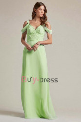 Lime Green Off the Shoulder Sweetheart Bridesmaids Dresses, Vestidos de damas de honor BD-012-5