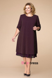 Loose Bright Silk Half Sleeves Regency Plus Size Mother Of The Bride Dresses MD0028-1