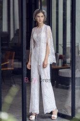 New Arrival Elegant Chic Lace Bridal Jumpsuit with Jacket WBJ112
