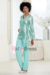 New Arrival Sequins Mother of the Bride Pant Suit Trousers Outfit TS009