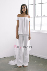 New Style Bridal Pnatsuits Wedding Little White Dresses WBJ052