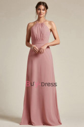 Pearl Pink Halter Bridesmaids Dresses, Wedding Guests Dresses, Robes de demoiselle d'honneur BD-039-1