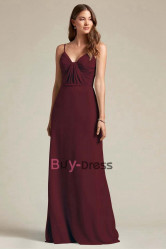 Purple Spaghetti Empire Bridesmaids Dresses,Robes de demoiselle d'honneur BD-019-5