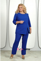 Glamorous Two Piece Sets Royal Blue Plus Size Mother Of The Bride Pant Suits MD0023-5