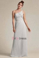 Silver Gray lovely One Shoulder Bridesmaids Dresses, Guests Dresses for Wedding, Vestidos de damas de honor BD-041-2