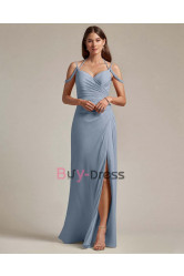 Sky Blue Dressy Halter Bridesmaids Dresses, Robes de demoiselle d'honneur BD-009-2