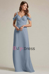 Sky Blue Off the Shoulder Sweetheart Bridesmaids Dresses, Vestidos de damas de honor BD-012-6