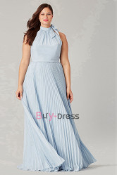 Sky Blue Plus Size Halter Pleated lovely Bridesmaids Dresses, Brautjungfernkleider BD-004-5