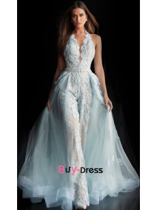 2023 A-line lace bride jumpsuits, Spring Disassemble Brush Train wedding Dresses bjp-0058