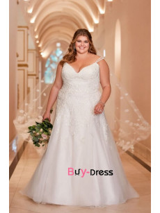 2023 Plus Size A-line Sweetheart Wedding Dresses, Floor Length Lace Up Bride Dresses bds-0040