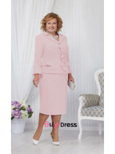 2Pc Plus Size Pink Glamorous Mother Of The Bride Dresses MD0067