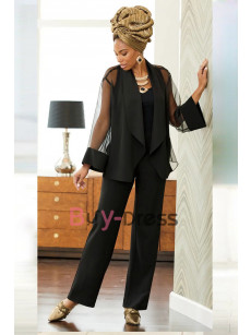 Black 3 Piece Pant Suit for Mother of the Bride & Groom TS020