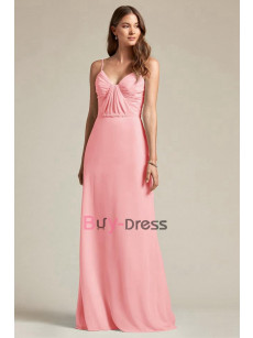 Pink Spaghetti Empire Bridesmaids Dresses,Robes de demoiselle d'honneur BD-019-2