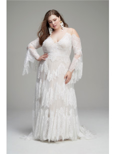 BOHO Wedding  Dresses with Lace Plus size PWD2218
