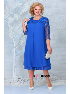 Elegant Royal Blue Half Sleeves A-line Mother Of The Bride Dresses MD0003-1