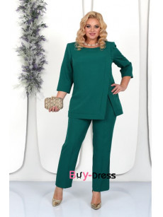 Glamorous Two Piece Sets Green Plus Size Mother Of The Bride Pant Suits MD0023-2