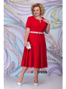 Gorgeous Two Piece Sets Mid-Calf Plus Size Red Women's Dresses MD0020-5